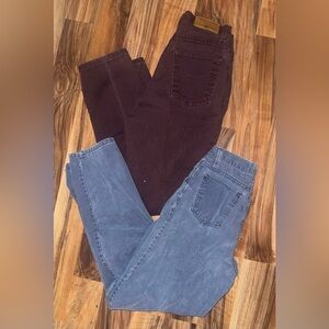 Vintage Faded Glory Denim Jeans - Blue and Burgandy